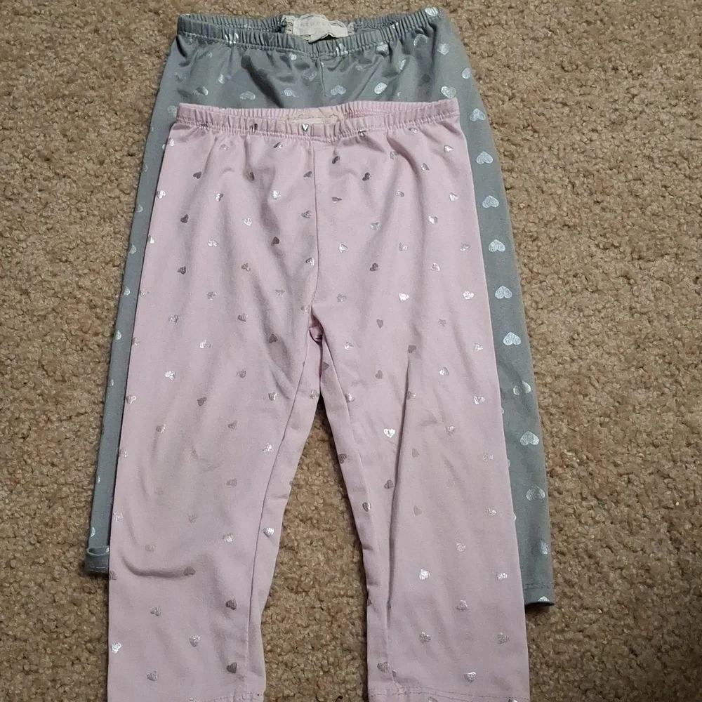 Between Charming Heart Print Kids Leggings  (2)